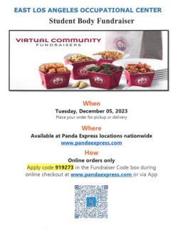 School Fundraiser Panda Express Flyer